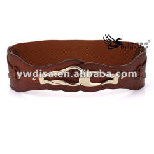 Hochwertiger Brown-Dame echtes Leder-elastischer Gurt